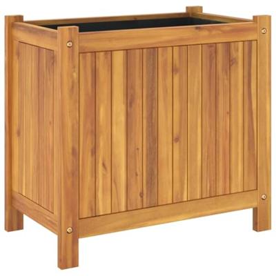 VidaXL Plantenbak met voering 54x31x50 cm massief acaciahout