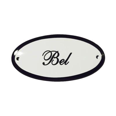 Deurbord emaille ovaal Bel