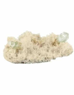 Helder Groene Apofyliet Kristallen op Scoleziet uit India Helder Groene Apofyliet Kristallen op Scoleziet uit India