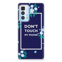 Motorola Edge 20 Pro Silicone-hoesje Flowers Blue DTMP - thumbnail
