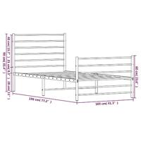 Bedframe met hoofd- en voeteneinde metaal wit 100x190 cm - thumbnail