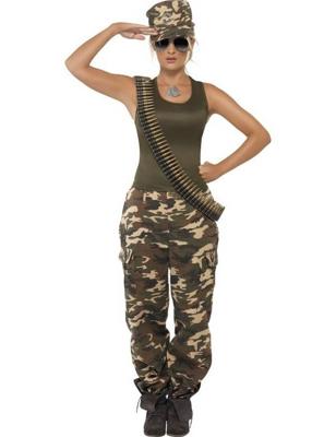 Khaki Camo Leger kostuum vrouw