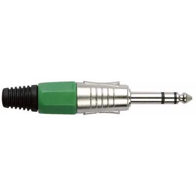 DAP 6,3mm Jackplug stereo zilver met groen eindkapje