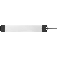 Sygonix SY-4538258 Stekkerdoos 8-voudig Zwart, Zilver Randaarde stekker 1 stuk(s) - thumbnail