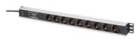 Digitus DN-95438 19 inch 19inch-patchkast Geaarde contactdoos Incl. 2 metalen houders, Overspanningsbescherming Zilver, Zwart - thumbnail