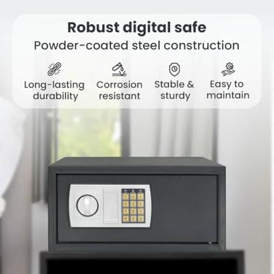 VidaXL Digitale kluis met slot donkergrijs 42 x 37 x 20 cm staal