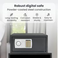 VidaXL Digitale kluis met slot donkergrijs 42 x 37 x 20 cm staal - thumbnail