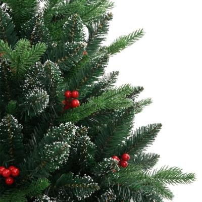 VidaXL Kunstkerstboom met scharnieren en rode bessen 240 cm