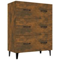 Dressoir 69,5x34x90 cm bewerkt hout gerookt eikenkleurig - thumbnail