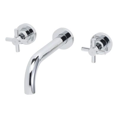 Wiesbaden Cross 2-knops wastafel-afbouwdeel chroom