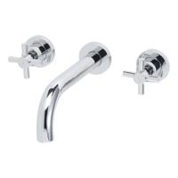 Wiesbaden Cross 2-knops wastafel-afbouwdeel chroom - thumbnail