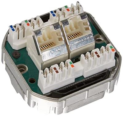 Telegärtner 100000007 Netwerkdoos Inbouw (in muur) Inzet met centraalstuk CAT 6A 2 poorten Alpine-wit