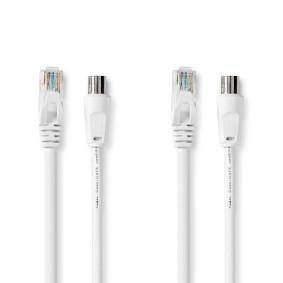 Nedis Coax- en CAT6-Combikabel | IEC (Coax) Male / RJ45 Male | IEC (Coax) Female / RJ45 Male | Vernikkeld | RG58 | 75 Ohm | Dubbel Afgeschermd | 3.00