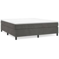 Boxspring met matras fluweel donkergrijs 160x200 cm - thumbnail