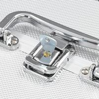 Make-up koffer 22x30x21 cm aluminium zilverkleurig - thumbnail