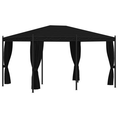 Prieel met horren 3x4 m staal antraciet