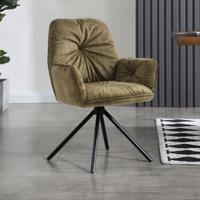 Artistiq Eetkamerstoel 'Gadi' Velvet, kleur Groen - thumbnail