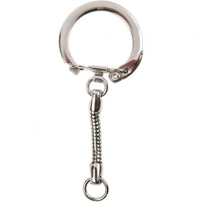 Creativ Company Sleutelhanger met ketting, l: 6 cm, d 2,3 cm, 5 stuk/ 1 doos