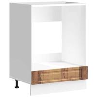 Ovenkast "Porto" bewerkt hout oud houtkleurig - thumbnail