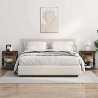 Nachtkastje met Oplaadstation bruin eikenkleur Bewerkt hout - thumbnail