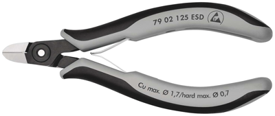 Knipex Precisie Elektronica-Zijsnijtang ESD | 125 mm Lengte | Meer-Componentengrepen | Gebruineerd - 79 02 125 ESDSB