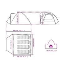 Tent 4-persoons 300x250x132 cm 185T taft groen - thumbnail
