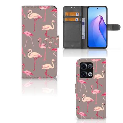 OPPO Reno8 Pro | Telefoonhoesje | Met pasjeshouder | Flamingo OPPO Reno8 Pro | Telefoonhoesje | Met pasjeshouder | Flamingo