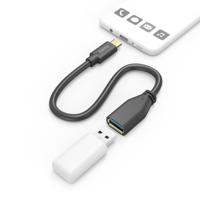 Hama USB-adapterkabel OTG USB-C-stekker - USB-A-aansluiting 15 Cm Zwart - thumbnail