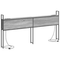 Opberghoofdbord met hoofdeinde met opslag Grijs sonoma 180 cm Bewerkt hout - thumbnail