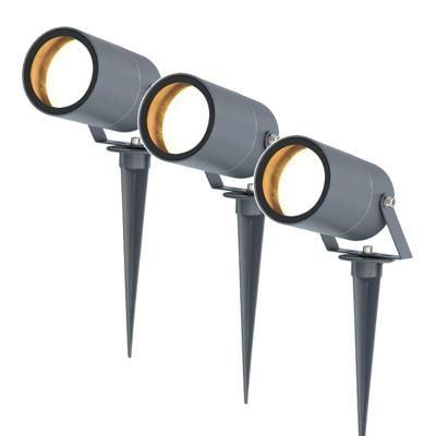 Set van 3 Spikey LED prikspots - GU10 4 Watt 345 Lumen - Dimbaar - Kantelbaar - 4000K neutraal wit - IP64 Waterdicht - Antraciet - Tuinspots - Pinspots
