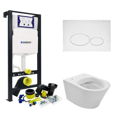 Toiletset Plieger Frame By Geberit met Wiesbaden Vesta Toilet Wit Glans en Softclose Zitting Toiletset Plieger Frame By Geberit met Wiesbaden Vesta Toilet Wit Glans en Softclose Zitting