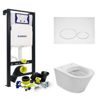 Toiletset Plieger Frame By Geberit met Wiesbaden Vesta Toilet Wit Glans en Softclose Zitting - thumbnail