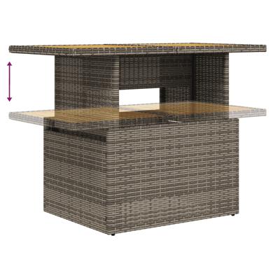 5-delige Loungeset met kussens poly rattan grijs - thumbnail