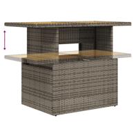 6-delige Loungeset met kussens poly rattan grijs - thumbnail