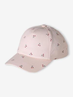 Pet voor meisjes van katoen met kersenmotieven lichtroze