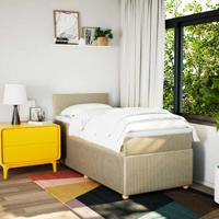 Boxspring met matras stof crèmekleurig 90x200 cm - thumbnail