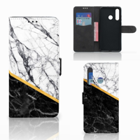 Huawei Nova 4 Bookcase Marmer Wit Zwart - Origineel Cadeau Man - thumbnail
