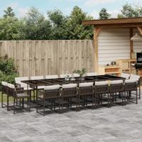 17-delige Tuinset met kussens poly rattan bruin - thumbnail