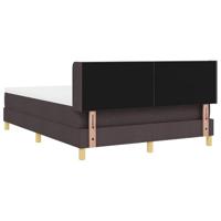 Boxspring bed met matras Donkerbruin en Wit 140 x 200 cm Stof - thumbnail