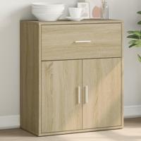 Dressoir 60x31x70 cm bewerkt hout sonoma eikenkleurig - thumbnail
