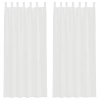 Voile gordijnen met lussen 2 st 140x225 cm wit - thumbnail