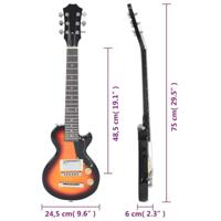VidaXL Gitaar voor kinderen elektrisch met tas 3/4 30" bruin en zwart - thumbnail