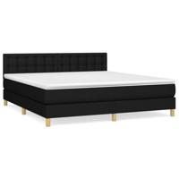 Boxspring met matras stof zwart 180x200 cm - thumbnail