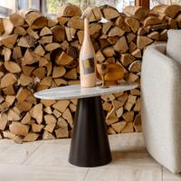 Dutchbone Ovale Bijzettafel 'Jared' Marmer, 70 x 35cm - thumbnail