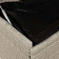 Tuinbox met wielen 110x55x73 cm poly rattan lichtgrijs - thumbnail