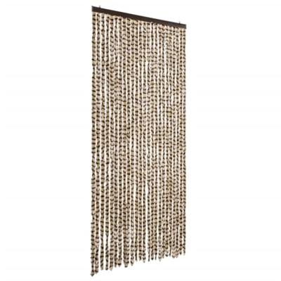 Vliegengordijn 100x230 cm chenille beige en bruin