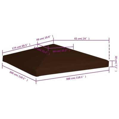 VidaXL Prieeldak 310 g/m² 3x3 m bruin VidaXL Prieeldak 310 g/m² 3x3 m bruin