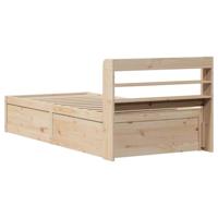 Bedframe met hoofdbord massief grenenhout 100x200 cm - thumbnail