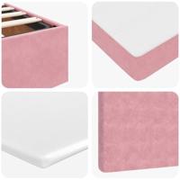 Ottoman bed met matrassen 120x200cm fluweel roze - thumbnail