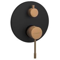 Douche Mengkraan 2-weg Sapho Solaris Zwart/Koper Mat - thumbnail